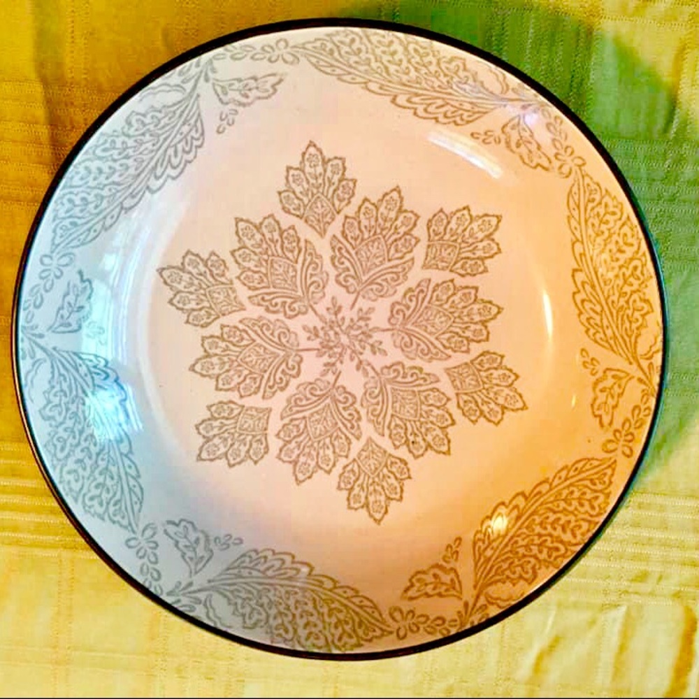 Serving Bowl 222 5TH Chandi Pink Geometric 10”